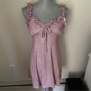 Pink and White Mini Dress